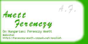 anett ferenczy business card